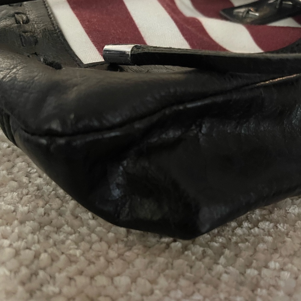 Aimee Kestenberg Black Leather Shoulder Bag with Flag Accent - Picture 11 of 13